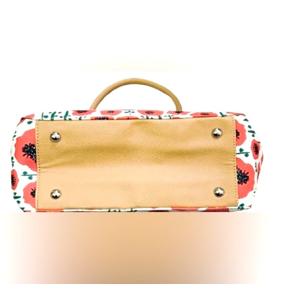 👜🌺‎ NWT TIGNANELLO Strawberry Poppy Tote | Red & Cream Floral Handbag | - Picture 12 of 13
